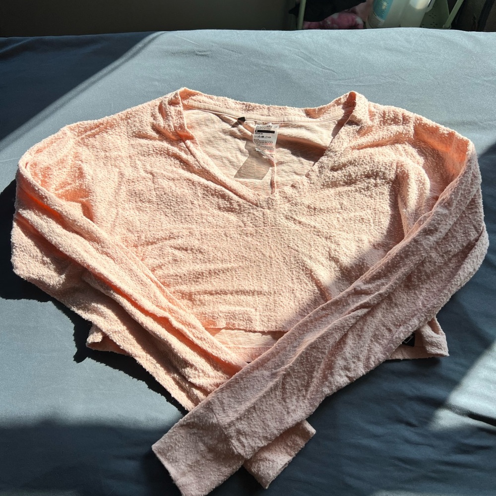 Gymshark Peach Textured Long Sleeve Top
